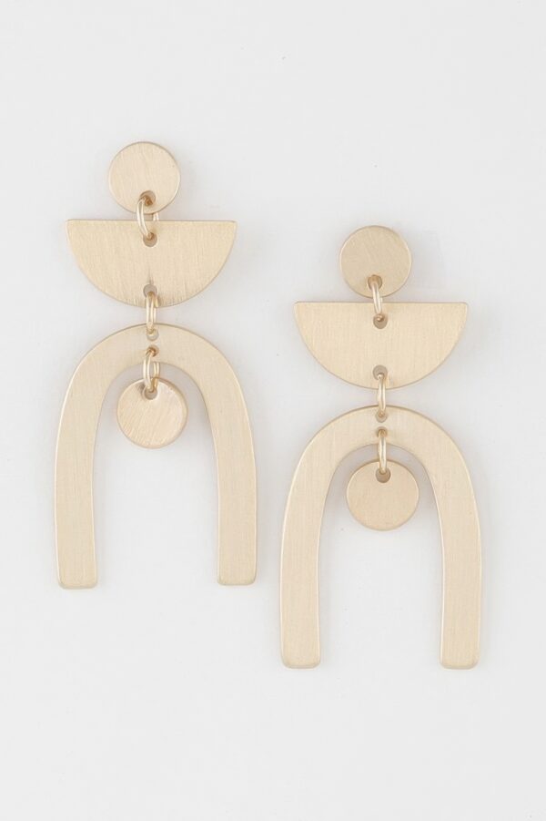 Multi-Shape Arch Earrings – Layered Geometric Silhouette