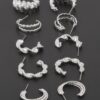 Twisted Multi-Hoop Earring Set – Textured 1 x 1 inch