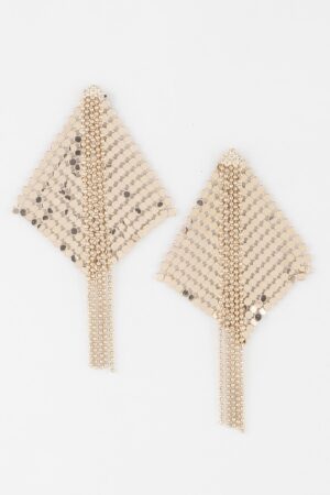 Abstract Bead Drop Diamond Earrings – Elongated Drop