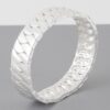 Two-Tone Curb Chain Cuff Bracelet – Open Structured Design