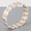 Two-Tone Curb Chain Cuff Bracelet – Open Structured Design