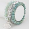 Multi Seashell Crystal Bracelet – Stacked Shell Charm