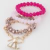 Multi Seashell Crystal Bracelet – Stacked Shell Charm