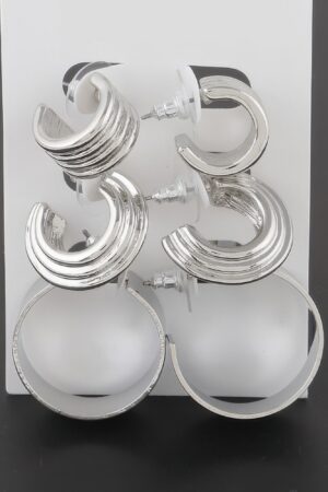 Multi-Layer Hoop Earring Set – Lightweight Dimensional Hoops