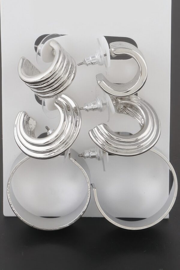 Multi-Layer Hoop Earring Set – Lightweight Dimensional Hoops