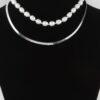 Stone-Accented Snake Chain Necklace, 14 Inch