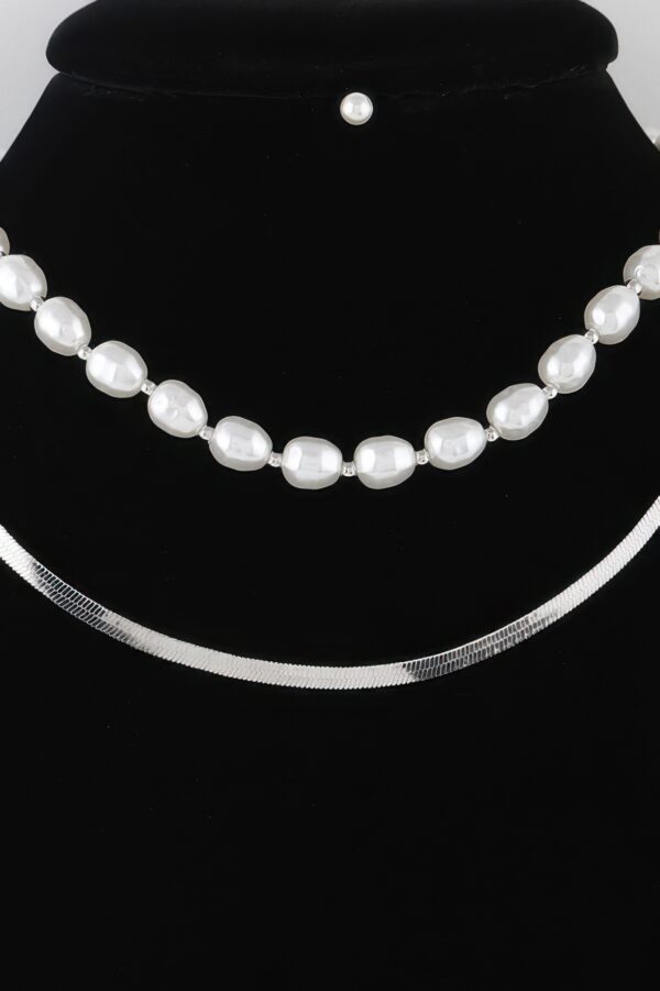 Stone-Accented Snake Chain Necklace, 14 Inch