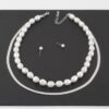 Stone-Accented Snake Chain Necklace, 14 Inch
