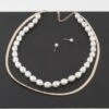 Stone-Accented Snake Chain Necklace, 14 Inch