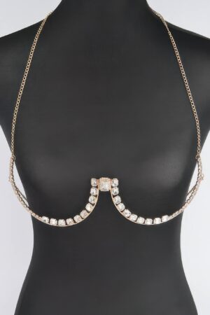 Rhinestone Bra Chain – Cascading Layered Sparkle