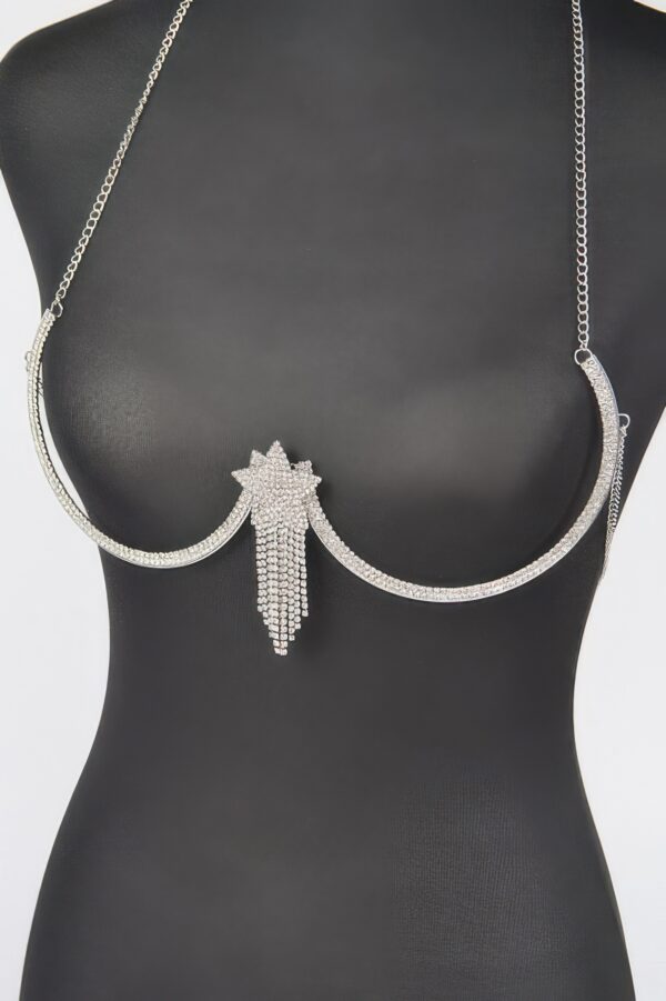 Layered Rhinestone Bra Chain – Cascading Sparkle