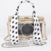 Mirror Vegan Leather Camera Clutch with Clear Panels