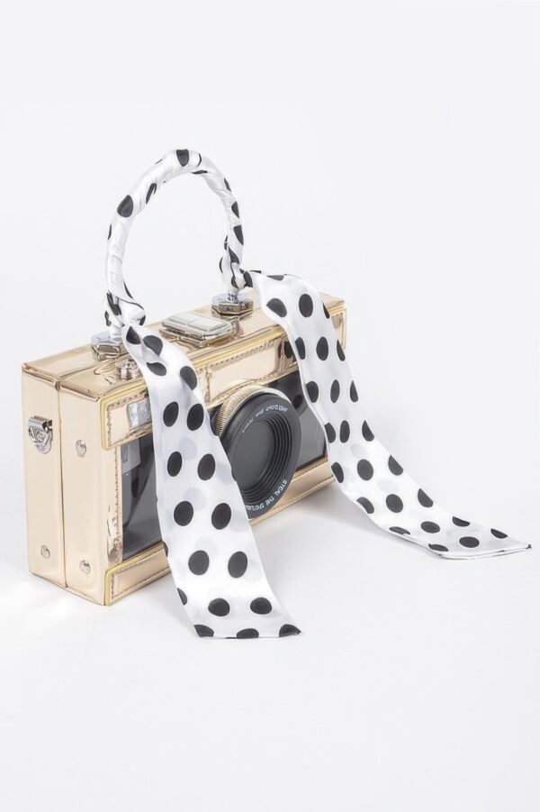 Mirror Vegan Leather Camera Clutch with Clear Panels