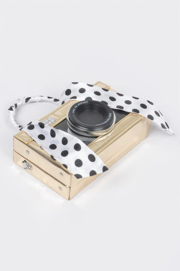 Mirror Vegan Leather Camera Clutch with Clear Panels