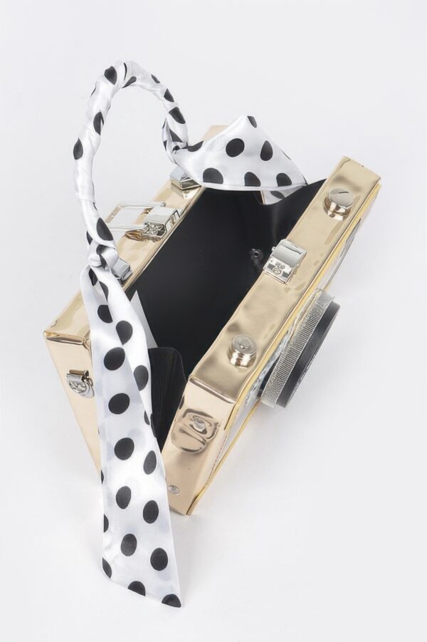 Mirror Vegan Leather Camera Clutch with Clear Panels