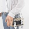 Mirror Vegan Leather Camera Clutch with Clear Panels