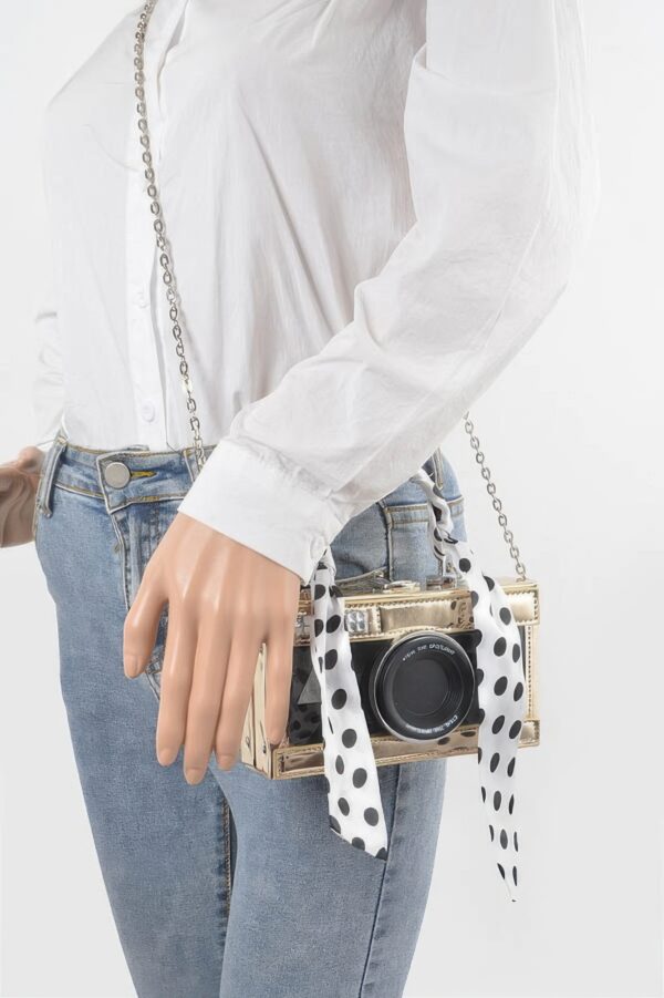 Mirror Vegan Leather Camera Clutch with Clear Panels