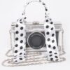 Mirror Vegan Leather Camera Clutch with Clear Panels