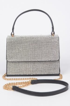 Rhinestone Top-Handle Evening Bag – Structured Sparkle