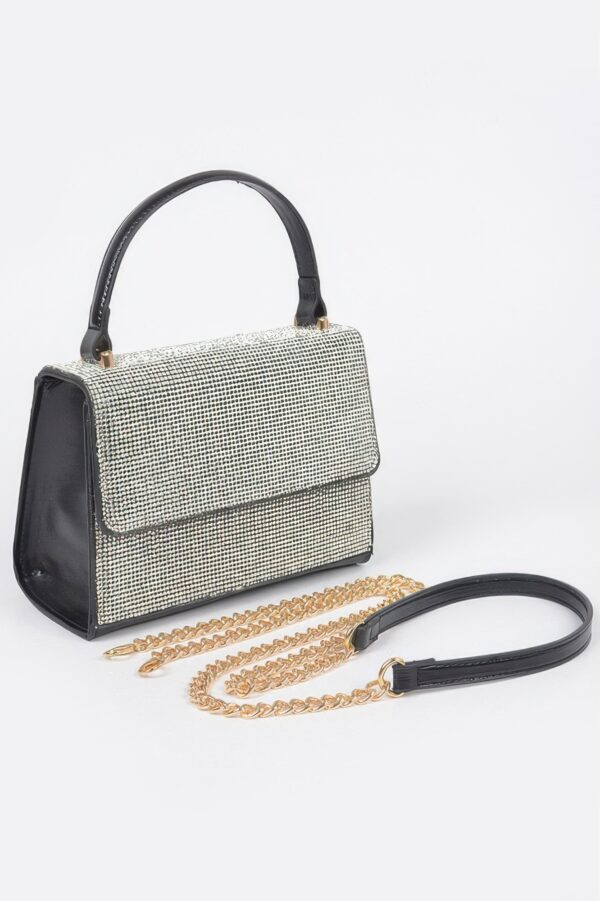 Rhinestone Top-Handle Evening Bag – Structured Sparkle