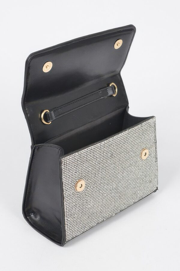 Rhinestone Top-Handle Evening Bag – Structured Sparkle