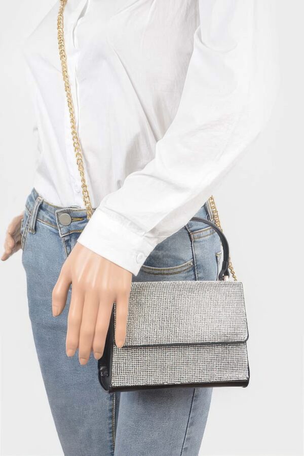Rhinestone Top-Handle Evening Bag – Structured Sparkle
