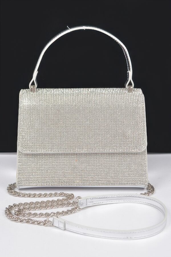 Rhinestone Top-Handle Evening Bag – Structured Sparkle