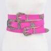 Multi-Buckle Wide Elastic Waist Belt – Polyurethane
