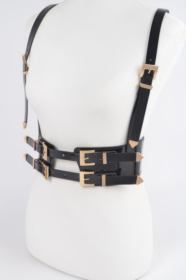 Plus-Size Faux Leather Strappy Harness