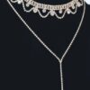 Rhinestone Necklace – Delicate Sparkle, 15.5 in