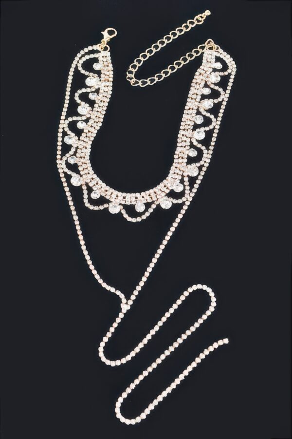 Rhinestone Necklace – Delicate Sparkle, 15.5 in