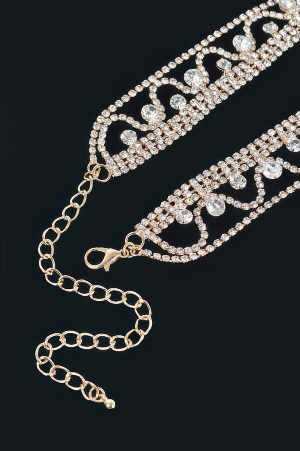 Rhinestone Necklace – Delicate Sparkle, 15.5 in