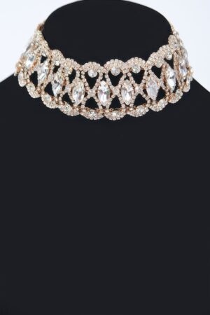 Rhinestone Collar Necklace – 14.5 inch Close-Fit