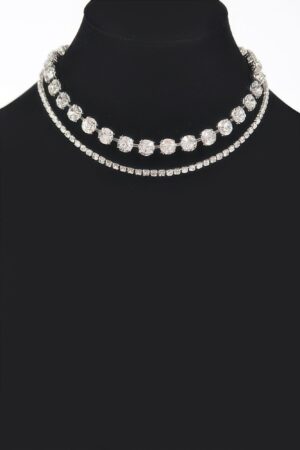 Rhinestone Necklace – 17.5 in Luminous Finish