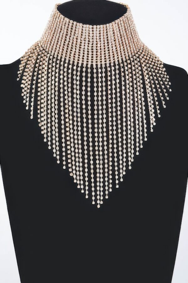 Rhinestone Necklace – 14-inch Mixed Metal Choker