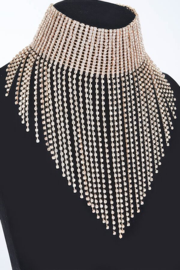Rhinestone Necklace – 14-inch Mixed Metal Choker