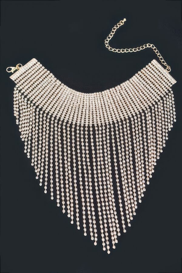 Rhinestone Necklace – 14-inch Mixed Metal Choker