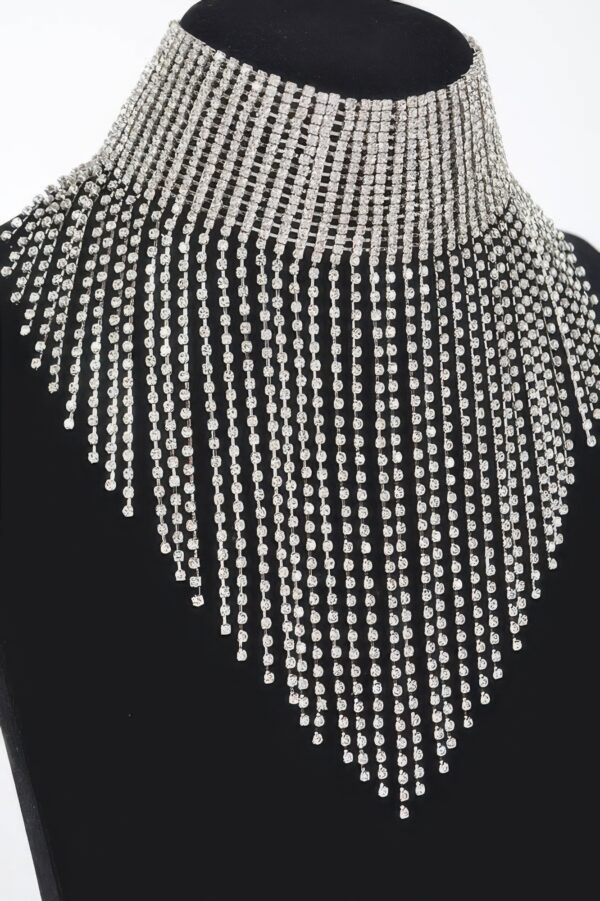 Rhinestone Necklace – 14-inch Mixed Metal Choker