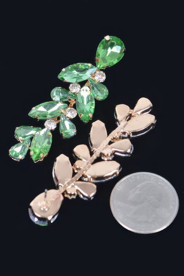 Rhinestone Drop Earrings – Slim Elongated Silhouette
