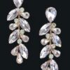 Rhinestone Drop Earrings – Slim Elongated Silhouette