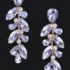 Rhinestone Drop Earrings – Slim Elongated Silhouette