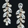 Rhinestone Drop Earrings – Slim Elongated Silhouette