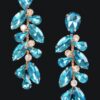 Rhinestone Drop Earrings – Slim Elongated Silhouette