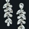 Rhinestone Drop Earrings – Slim Elongated Silhouette