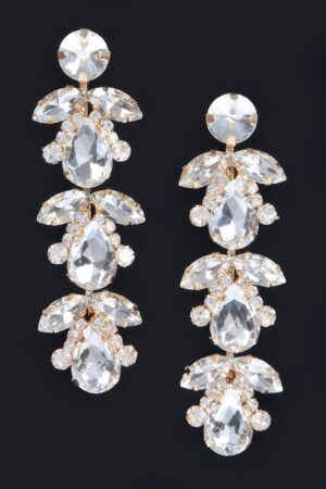 Rhinestone Drop Earrings – Extended Silhouette