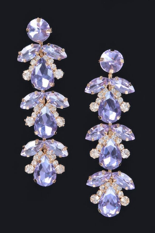 Rhinestone Drop Earrings – Extended Silhouette