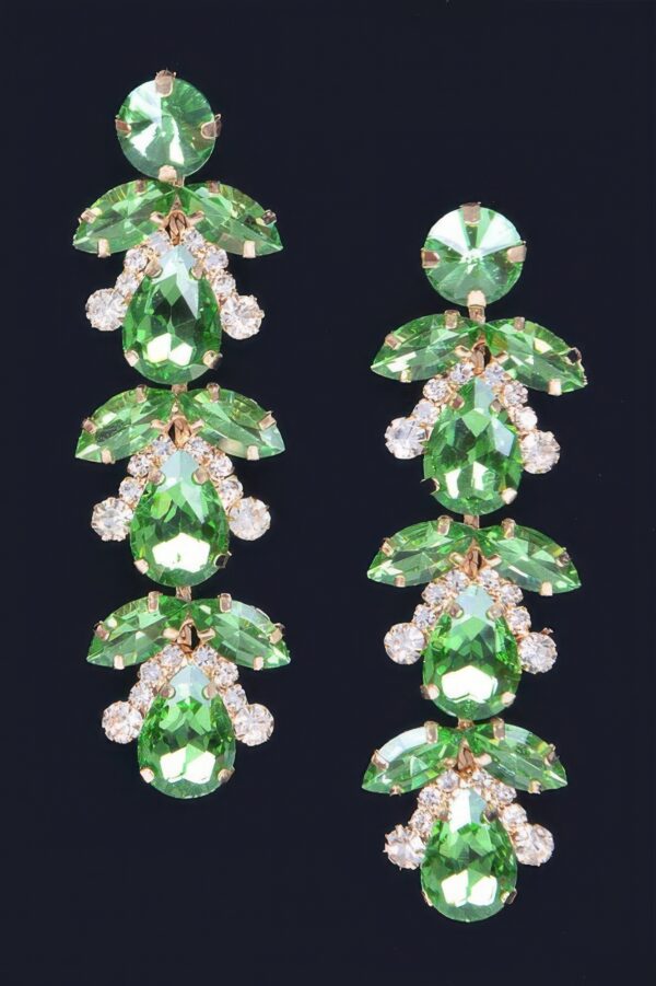 Rhinestone Drop Earrings – Extended Silhouette