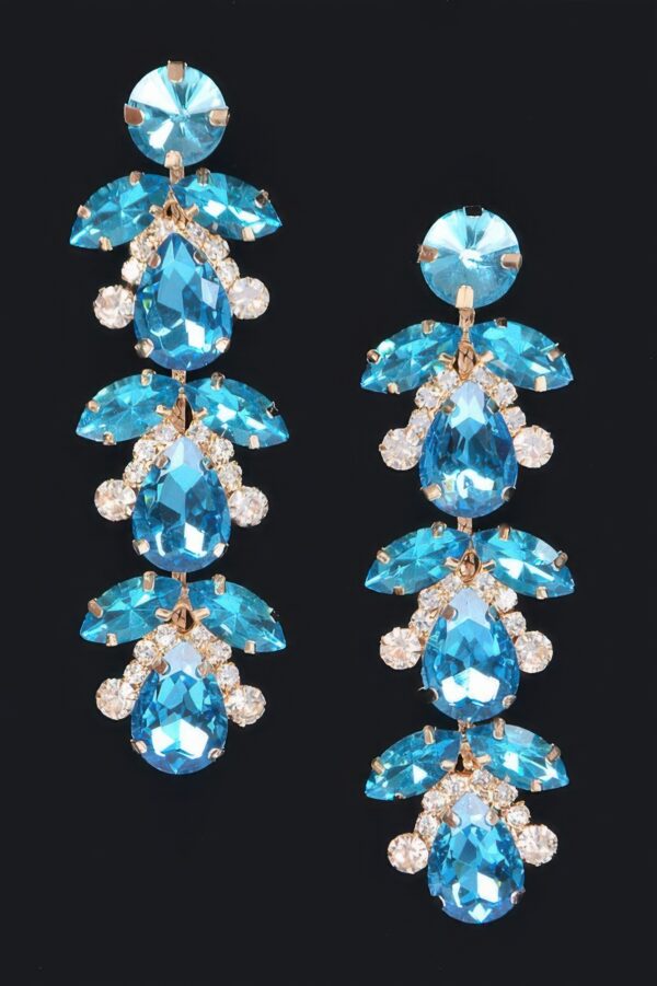 Rhinestone Drop Earrings – Extended Silhouette