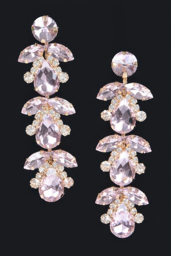 Rhinestone Drop Earrings – Extended Silhouette