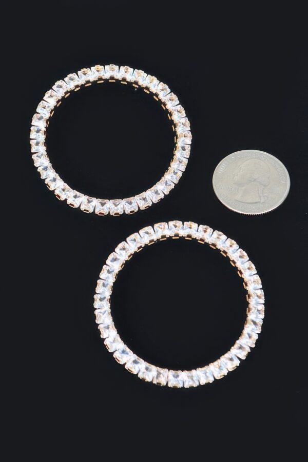 Round Rhinestone Statement Earrings – 2-Inch
